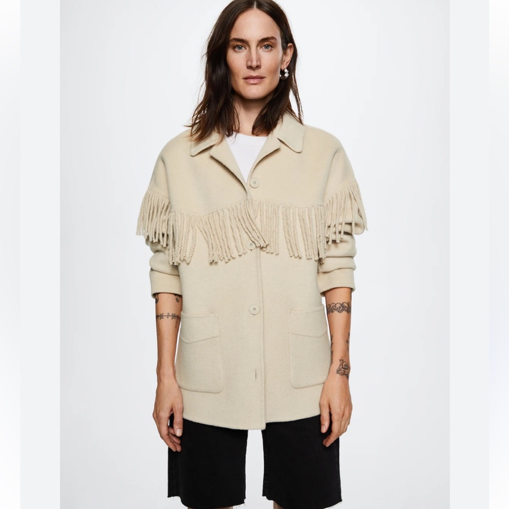 Jacket with fringes wool